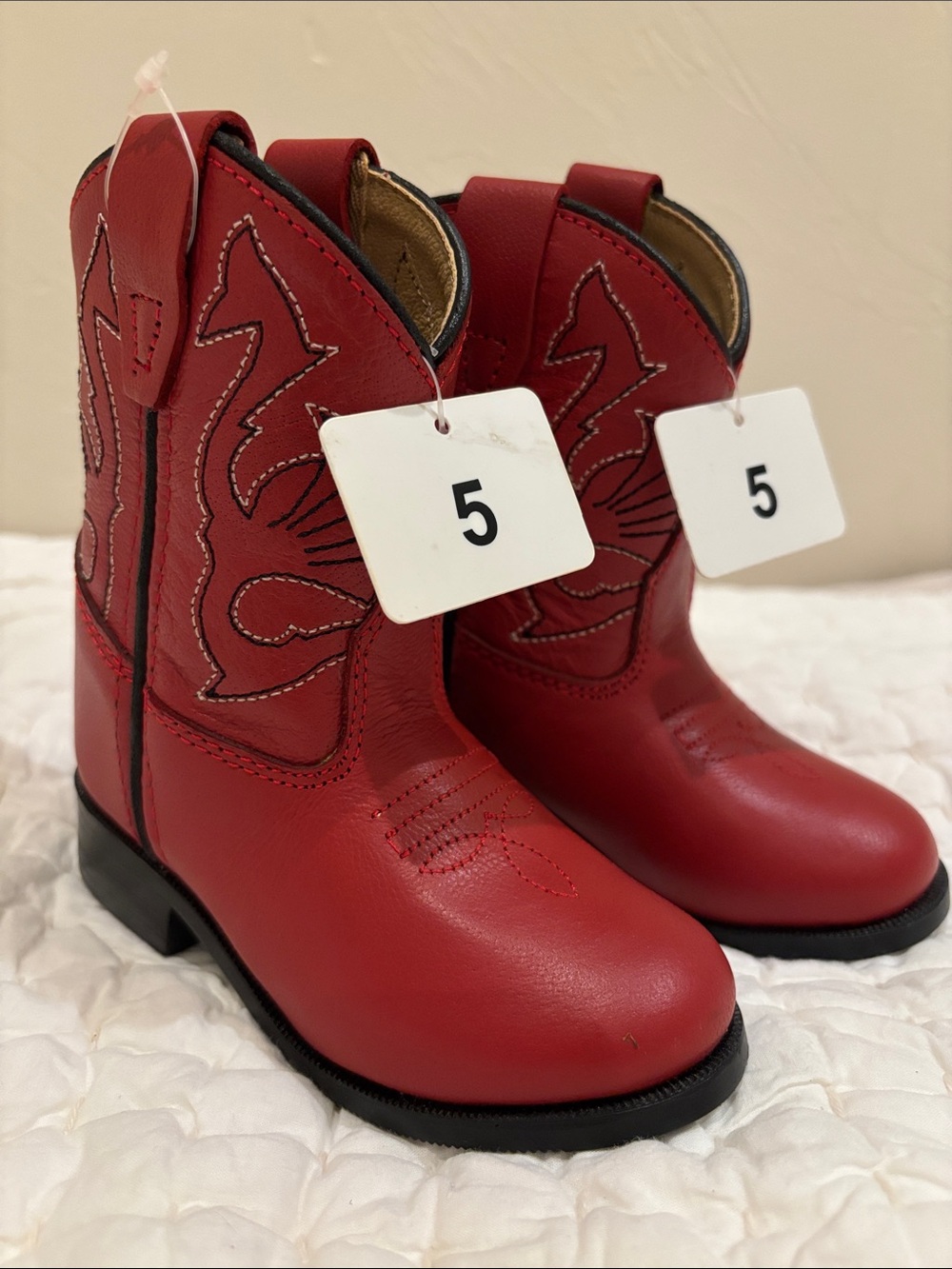Masterson Boot Co Red Leather Western Child's Cowboy Boots Size